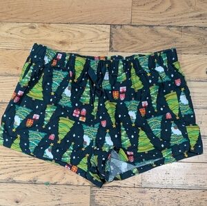 4/$20 EUC Christmas Tree  Lounge Shorts Ladies L *P22